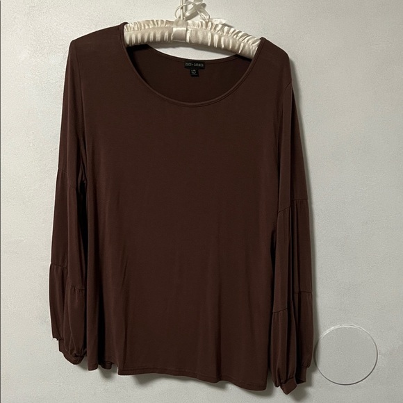 Coco + Carmen Chocolate Brown Blouse - Picture 1 of 4